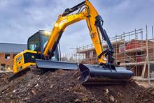 Midi excavator: JCB’s 48Z-1 has 100 per cent steel bodywork and a sturdy dipper arm - image: JCB